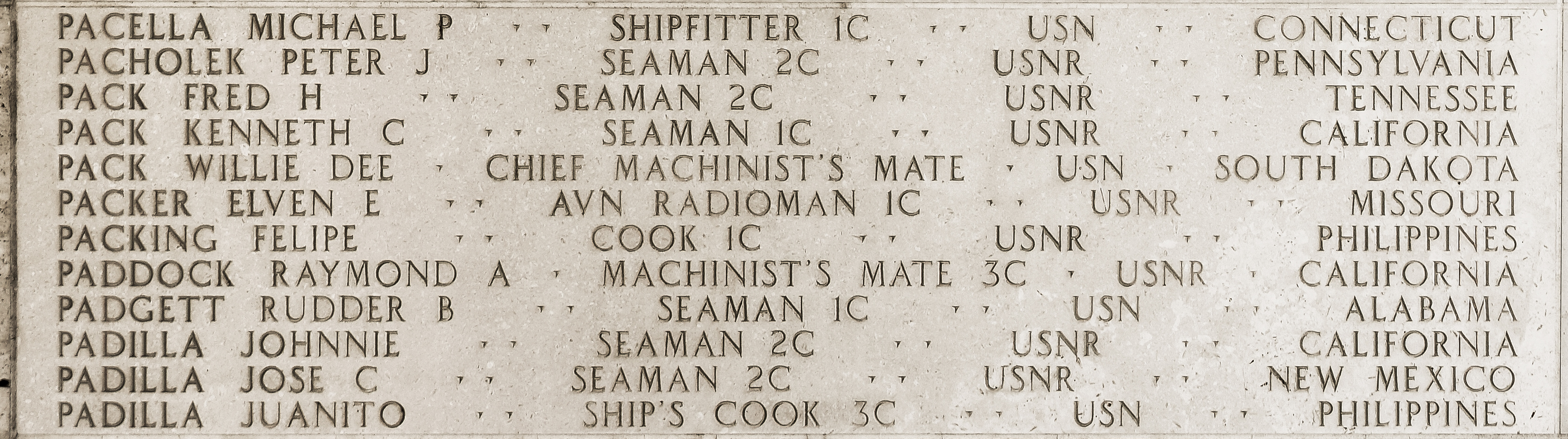 Michael P. Pacella, Shipfitter First Class